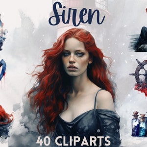 Sirene Hexe Clipart Bundle, Hexe Clip Art png, Magie ClipArt, mystische Cliparts, Hexerei PNG, heidnische Clipart png, heidnisch