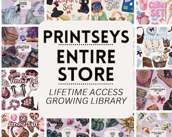 Digital Clipart Mega Bundle, All Store Access, Current and Future Listings, PNG Stickers, Digital Papers, Google Drive Library, Printseys