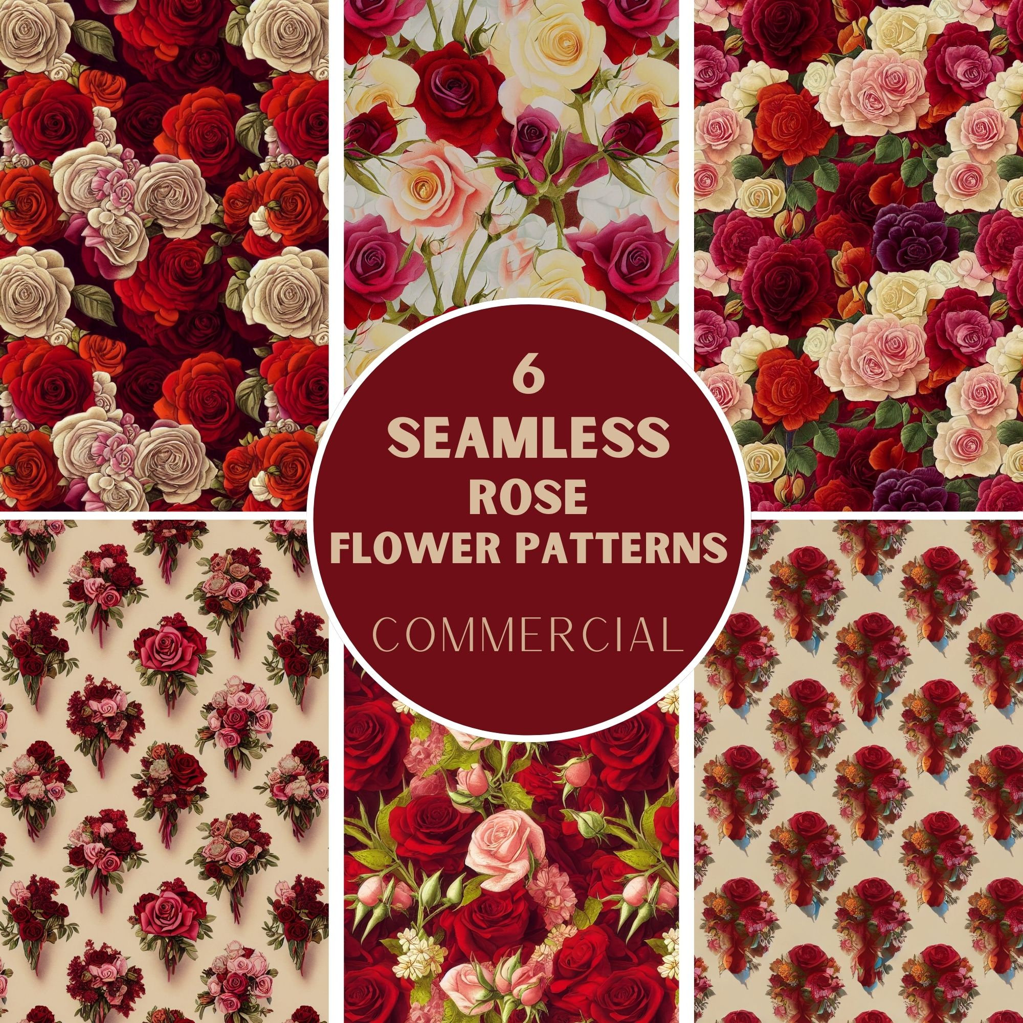 Rose Simple Pattern Seamless Rose Pattern