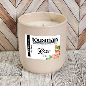 Rose Scented Hand poured 13 Oz Soy wax Candle, Embrace the enchanting allure of a rose garden with our Modern Rose Scented Candle