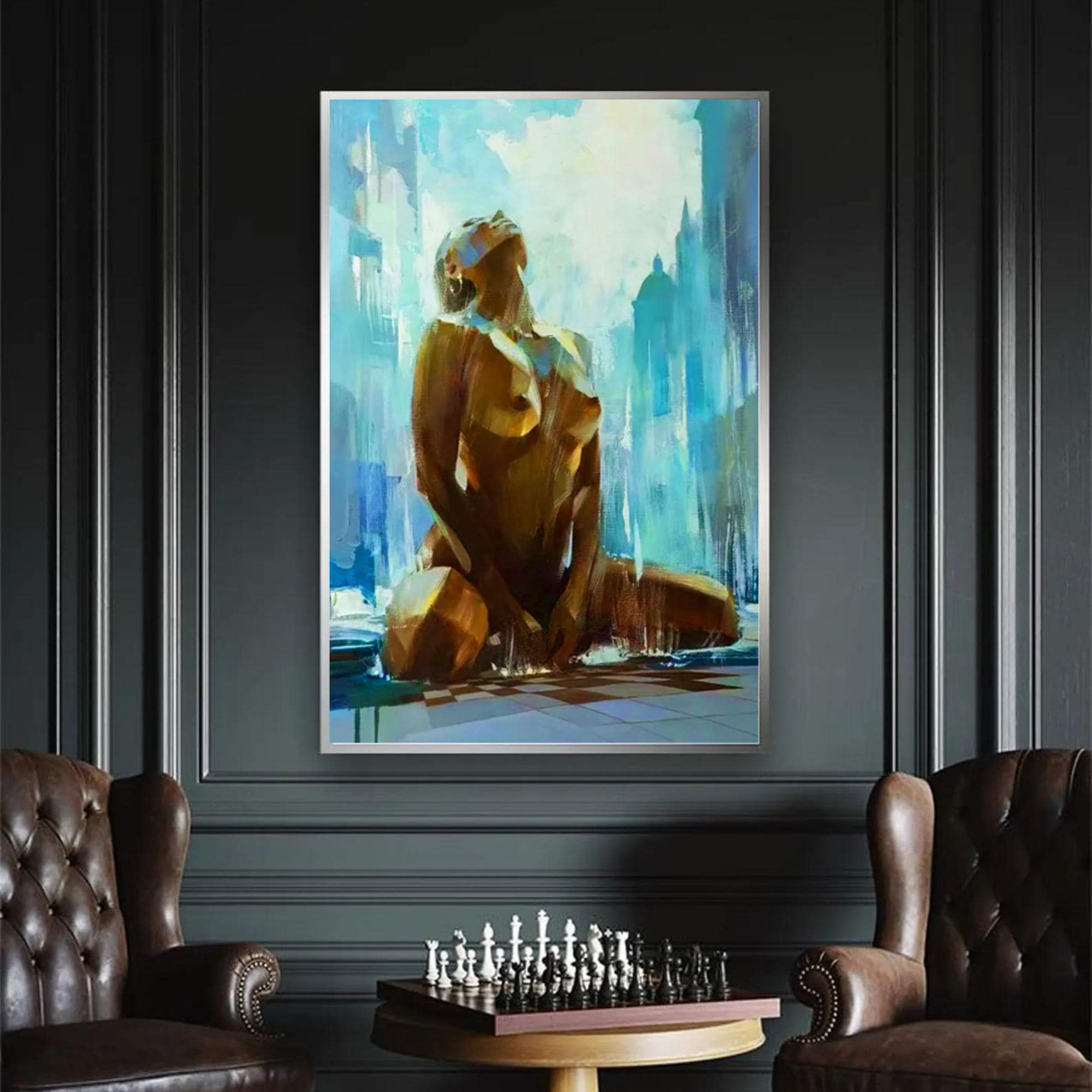 Impression sur Toile 70x50cm Tableaux Image Photo femme acte nu Art Decoration