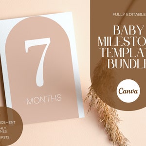 Pacote de modelo editável do Baby Milestone Canva | Download instantâneo | Totalmente personalizável