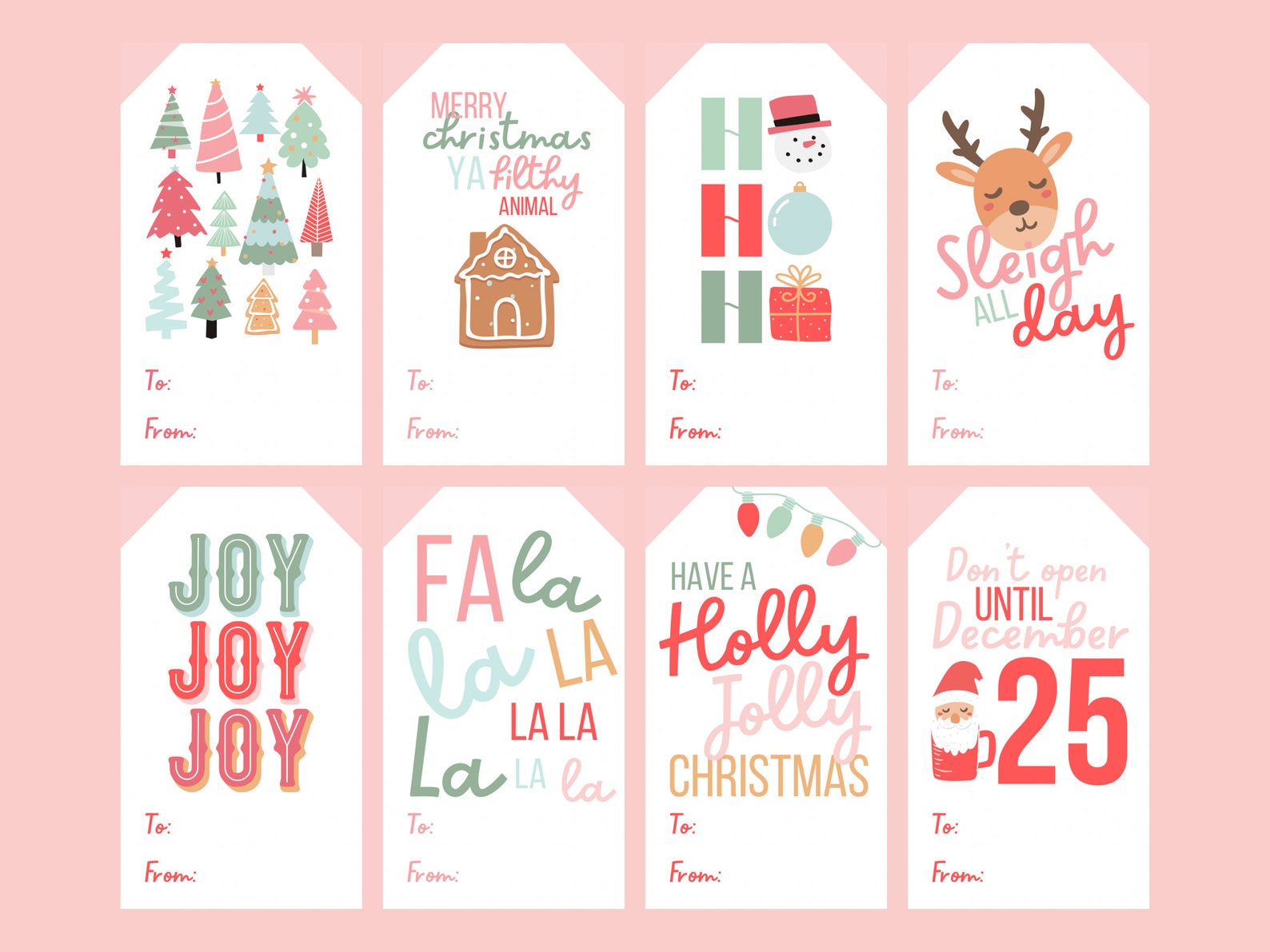 pink-christmas-gift-tag-bundle-set-of-16-trendy-printable-etsy