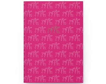 NYC Pattern Hardcover Journal | Matte Notebook, New York Script Repeat