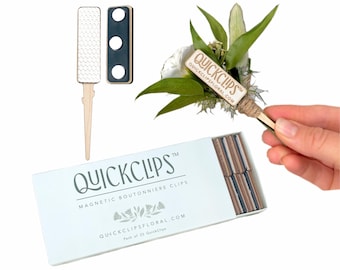 1 Packung QuickClips | Magnetische Boutonniere Clips für DIY Snap-On Boutonniere mit starken Haltemagneten