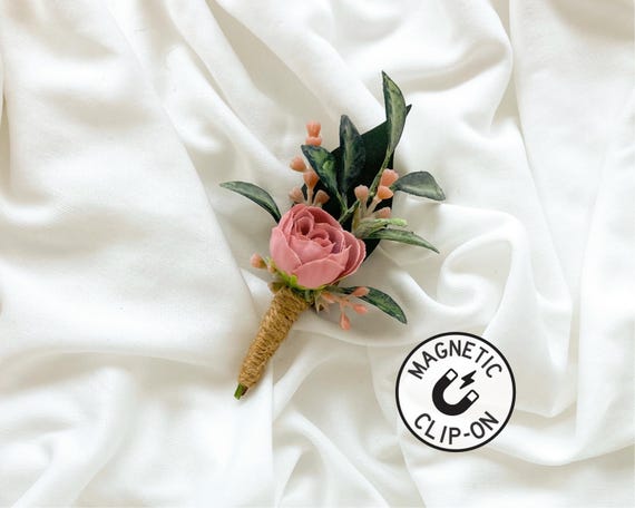 Fiore all'occhiello per matrimonio, 4 pezzi, fatto a mano, per uomini, fiori da sposa con spille, sposo e Best Man Boutonniere per matrimoni e balli