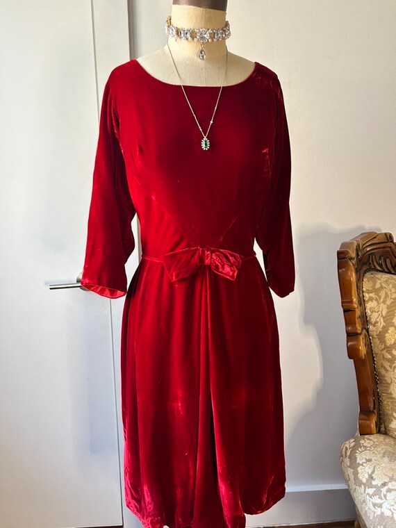 Vintage Red Velvet Dress Perfect for Your Upcomin… - image 5