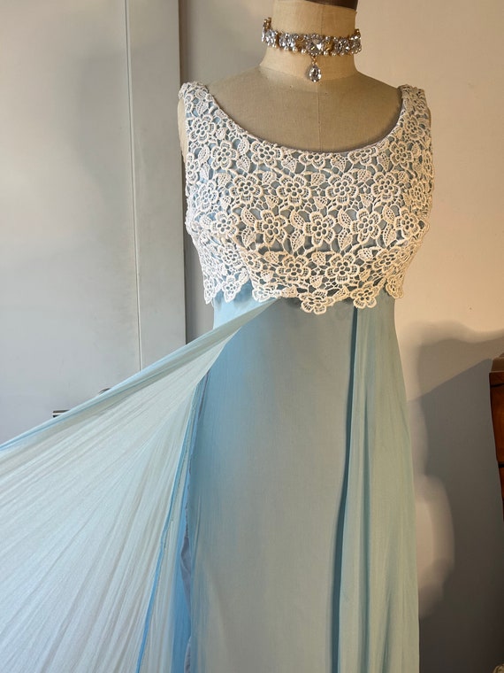 Eggshell Blue Woodstock Ready Dress from the 1970s