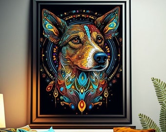 Arte de pared para perros imprimible fresco / Regalos para amantes de los perros / Decoración del hogar descargable digital / 1000