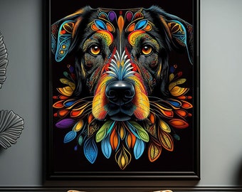 Arte de pared para perros imprimible fresco / Regalos para amantes de los perros / Decoración del hogar descargable digital / 1001