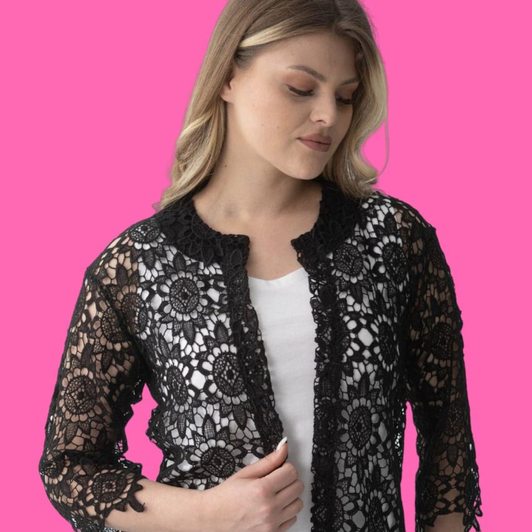 Lace Jacket, Women's Floral Lace Cardigan, Elegant Wedding Jackets With