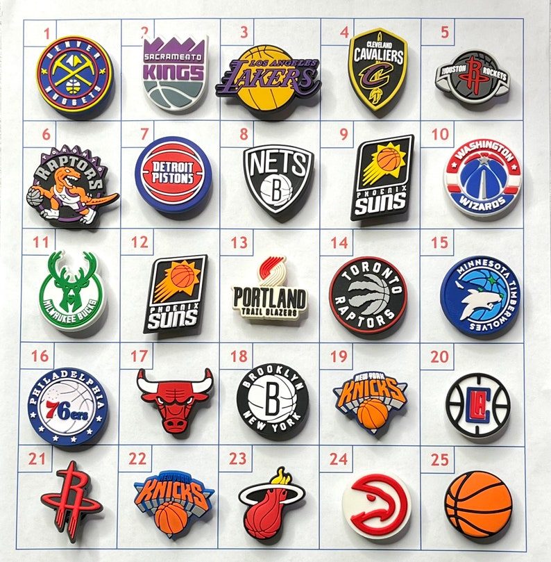 Basketball Croc Charms NBA Croc Charms Team Croc Charms Etsy