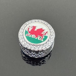 Authentic Pandora |Exclusive Pandora Wales Flag Bead Charm |Pandora Charm for Bracelets |Gift for Friends | Pandora Travel Charm