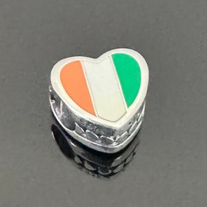 Pandora  Charms|Pandora Cote  d&#39;lvoire Flag Heart Charm |Gift for Her | Paraguay Flag Charm | Pandora Heart Charm for Bracelets Travel Charm