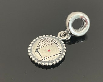 Pandora Playing Cards Poker Charm Casino Vegas Charm | 925 sterling silver jewelry | Charms For Bracelet | Pandora Charms