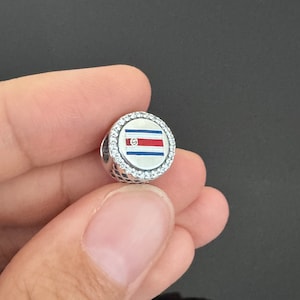 A Real Pandora |Pandora Costa Rica Flag Bead Travel Charm |Charm for Bracelet and Necklace | Authentic Pandora Charm| Charms for Trip