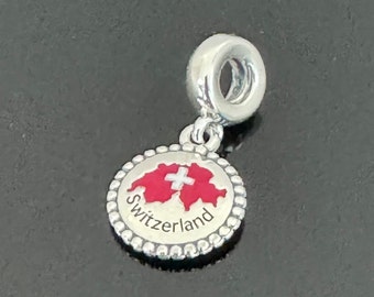 Pandora Brand Charm |Pandora Switzerland MAP Dangle Charm| Pandora Sterling Silver Charm|925 Jewelry with Pandora Box |Charm For Bracelet