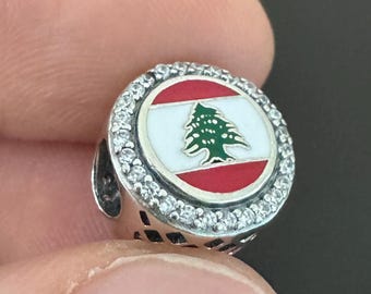 Authentic  Pandora LEBANON Flag Bead Exclusive Bead Charm | With Free Gift Box