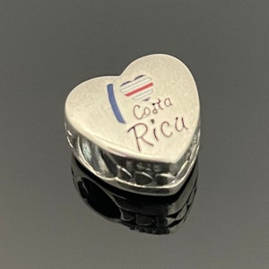 Pandora I Love Costa Rica Heart Charm | Pandora Heart Charm for Bracelets | 925 Women Jewelry | Gift for Her