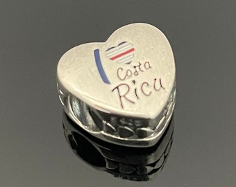 Pandora I Love Costa Rica Heart Charm | Pandora Heart Charm for Bracelets | 925 Women Jewelry | Gift for Her