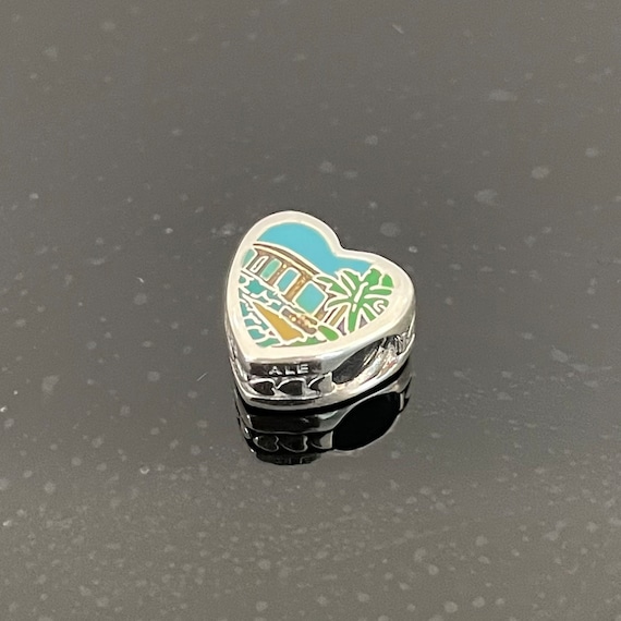 Pandora Marco Island Florida Heart Bead Charm | 925 Jewelry | Gift