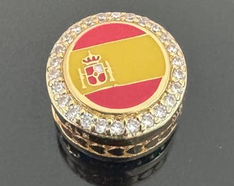最安値 !! PANDORA　スペイン限定 SPAIN Flamencoチャーム パンドラ ゴールド スペイン国旗チャーム - パンドラ限定本物ビーズ