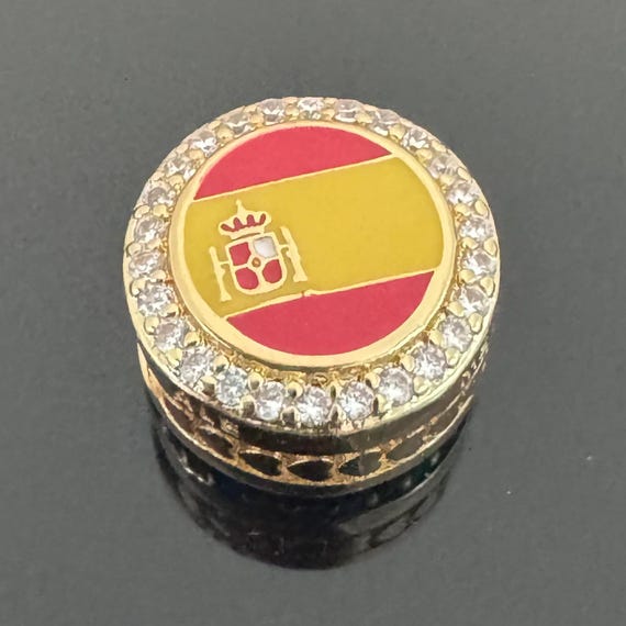 Gold Pandora Spain Flag Charm - Authentic Pandora Exclusive Bead