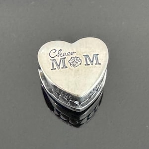 Mother&#39;s Day Gift | Pandora Cheer Mom Heart Charm |Authentic Pandora Charm for Bracelets |925 Women Jewelry |Gift for Trip |Travel Gift