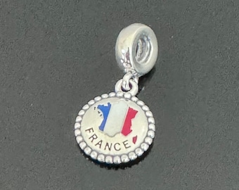 Authentic Pandora Charm |Pandora FRANCE MAP Dangle Charm| Pandora Sterling Silver Charm|925 Jewelry with Pandora Box |Charm For Bracelet