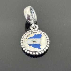 Pandora Nicaragua Map Dangle Charm|Authentic Pandora Charm |Women Jewelry Travel Charms For Pandora Bracelet|Pandora Charms|Gift for Friends