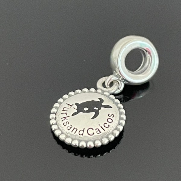 PANDORA RARE Exclusive Turks & Caicos Travel Sterling Silver Dangle Charm | Charm for Pandora Bracelet | Christmas Day Gifts