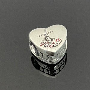 Pandora the Holland Windmill Charm | Pandora Heart Charm for Bracelets | 925 Women Jewelry | Gift for Her | Trip Gift Gift Box
