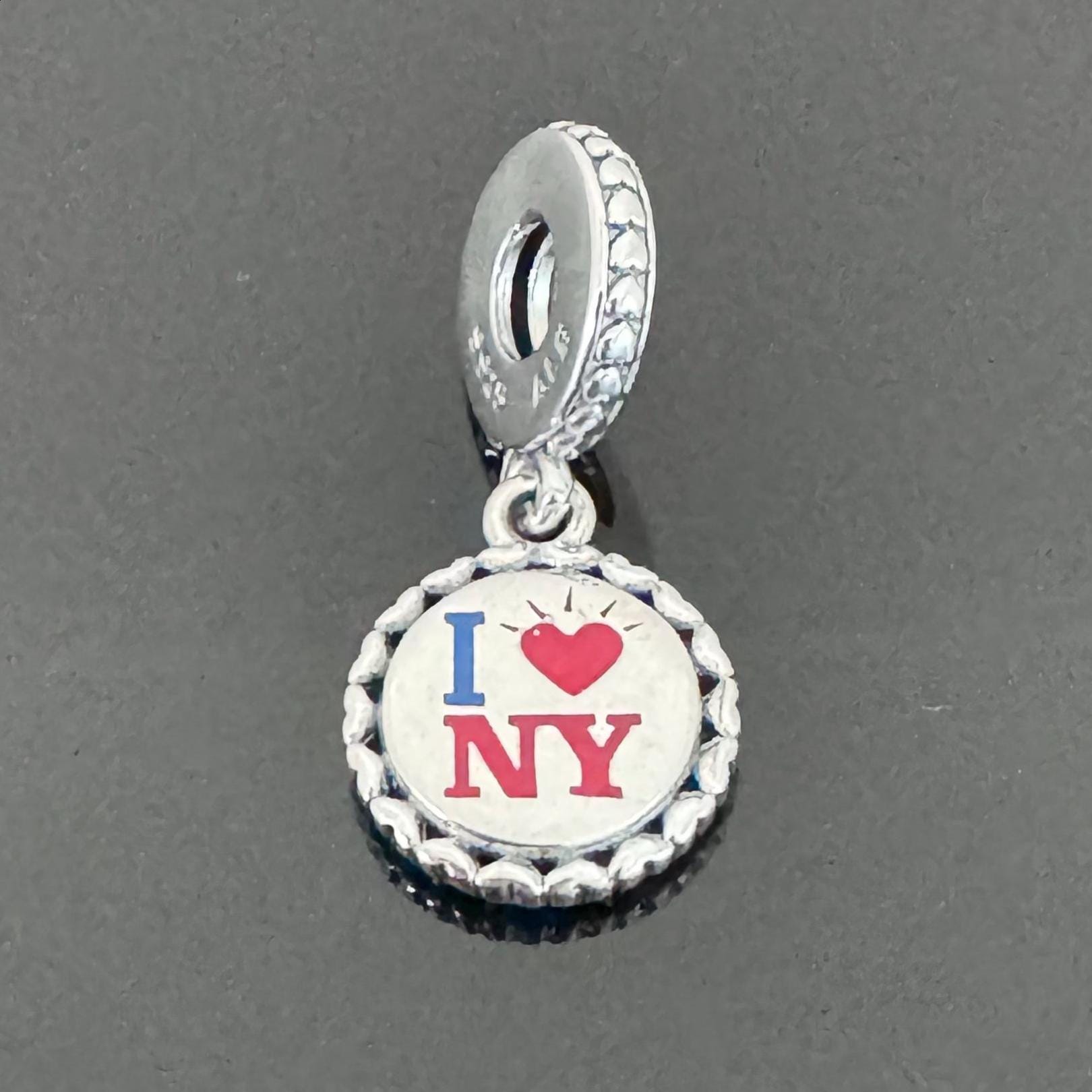 Real Pandora I LOVE New York Dangle Charm|real Pandora Charm for