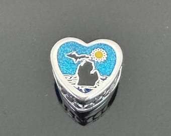 Pandora Michigan Exclusive Charm | Authentic Pandora Charm for Bracelets |925 Women Jewelry |Gift for Grandma |New Year's Gift