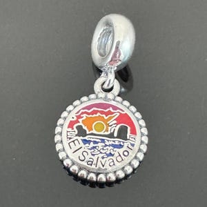 A Original Pandora The El Salvador Dangle Charm|Authentic Pandora Charm|Pandora Charm Jewelry with Pandora Box |Charm For Pandora Bracelet