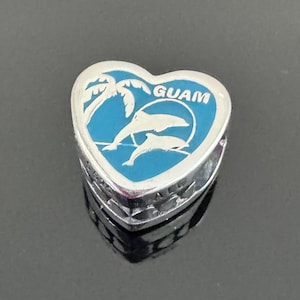 PANDORA チャーム GUAM ハート型 ドルフィン Guam Pandora Charm - Etsy