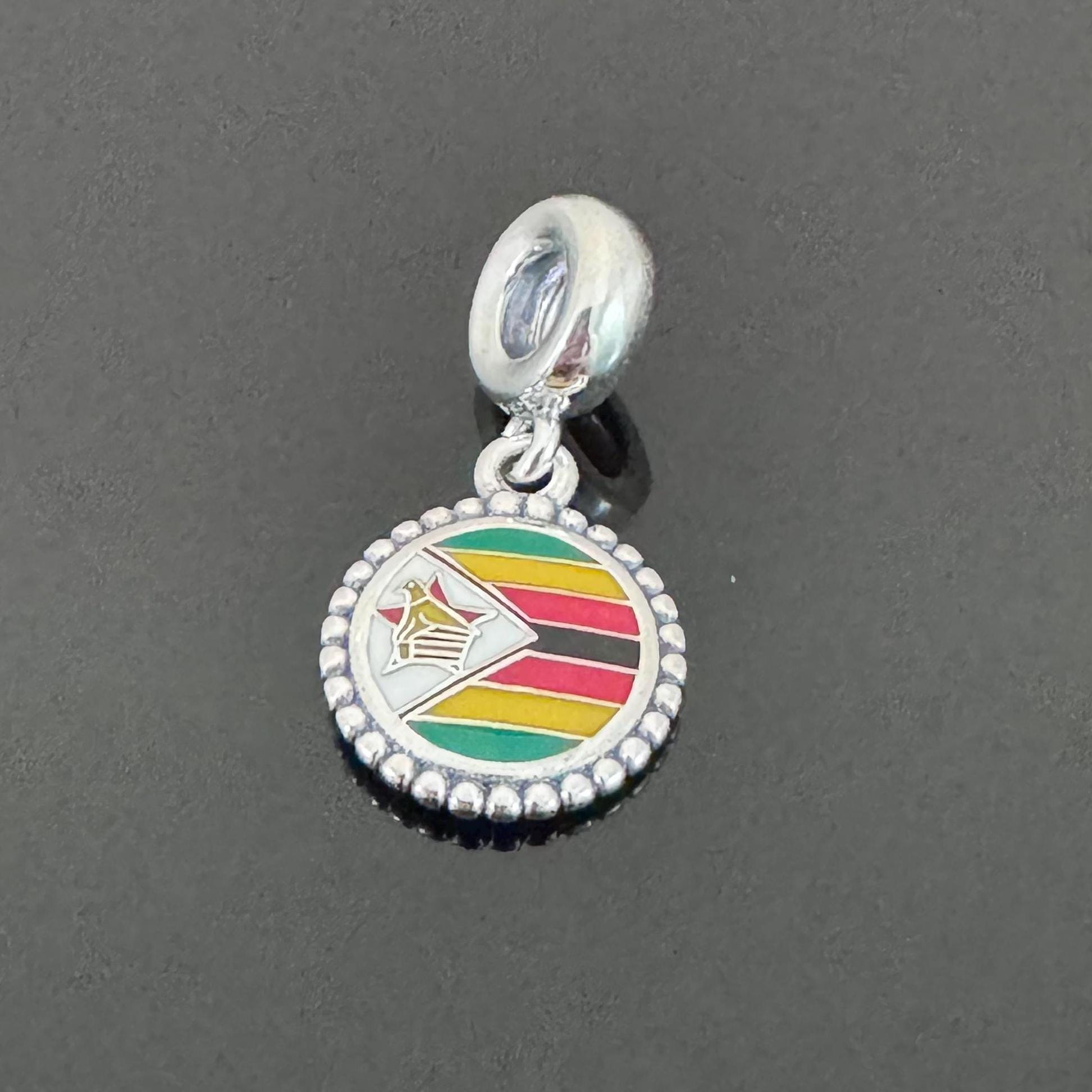 Pandora Brand Charm |pandora Flag of Zimbabwe Dangle Charm|pandora