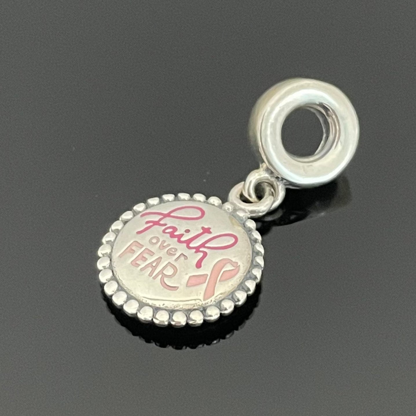 Pendentif Pandora Faith Over Fear Ruban rose 925 bijoux Bijoux Femme Charms Pour Bracelet Cadeau fete des meres Etsy France