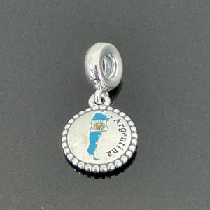 Pandora Argentina Map Dangle Charm |Pandora Brand Charm| Pandora Charm|S 925 Jewelry with Pandora Box |Charm For Pandora Bracelet