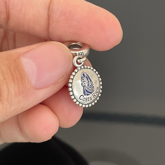Rare Pandora Costa Rica 🇨🇷 Country Flag Exclusive Button  Pandora Costa Rica Travel Exclusive Charm Pendant, S925 Silver Jewelry main image 1