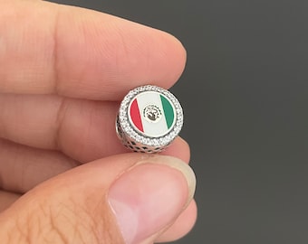 Pandora Mexico Flag Bead Charm Travel Charm | Charm for Bracelet and Necklace | Authentic Pandora Charm | Real Pandora