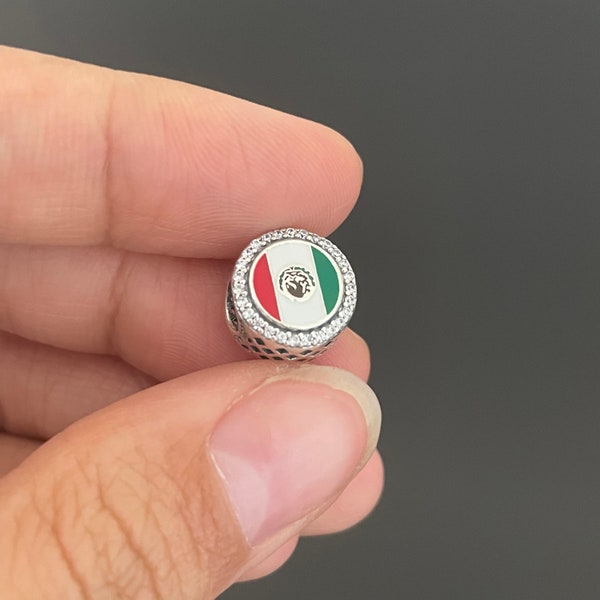 Pandora Mexico Flag Bead Charm Travel Charm | Charm for Bracelet and Necklace | Authentic Pandora Charm | Real Pandora