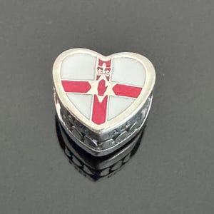 Authentic Pandora Northern Ireland Heart Charm - Travel Bracelet Gift