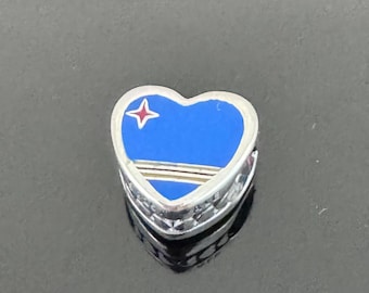Charm exclusivo de la bandera de Aruba de Pandora / Charm Pandora auténtico para pulseras / Joyería de plata de ley 925 para mujer / Regalo para ella / Regalo de viaje