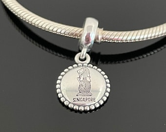 Pandora Singapore Merlion Dangle Charm Pendant Travel Gift S925