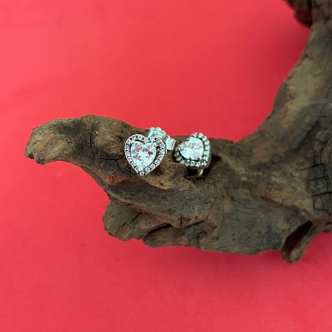 Pandora Elevated Heart Stud Earrings Authentic Pandora Earrings pandora Stud Earrings Sets
