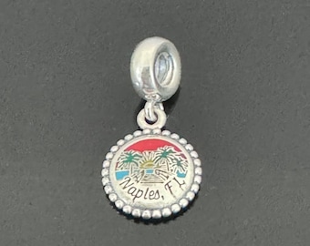 Pandora Florida Naples Beach Dangle Charm | 925 Jewelry | Women Jewelry | Travel Charms For Pandora Bracelet | Pandora Charms