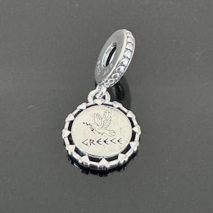 New Authentic Pandora Greece Dangle Charm | Charm for Pandora Travel Bracelet | 925 Silver Jewelry |  Mother&#39;s Day Gifts