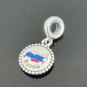 Pandora Brand Charm |Pandora Russia Map Dangle Charm| Pandora Charm|S 925 Jewelry with Pandora Box |Charm For Pandora Bracelet