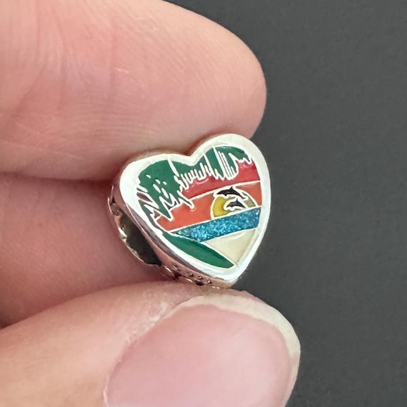 Real Pandora Charm|pandora Florida City Exclusive Heart Charm
